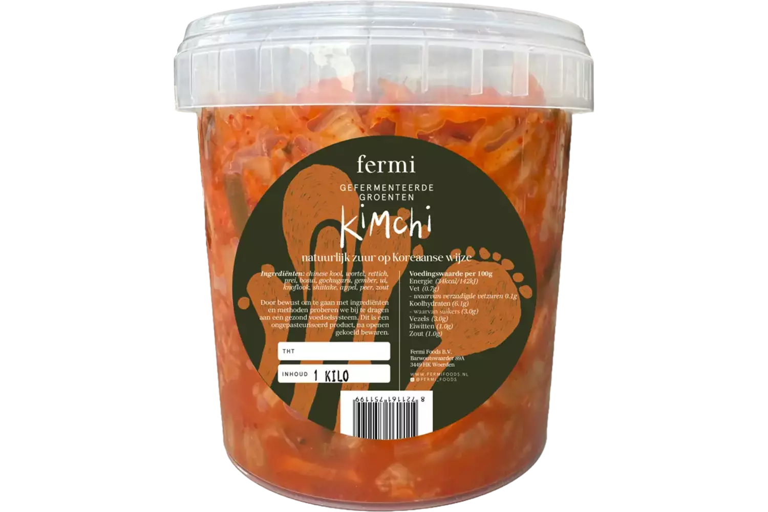 Gefermenteerde groenten kimchi pot 1kg kist 10 stuks